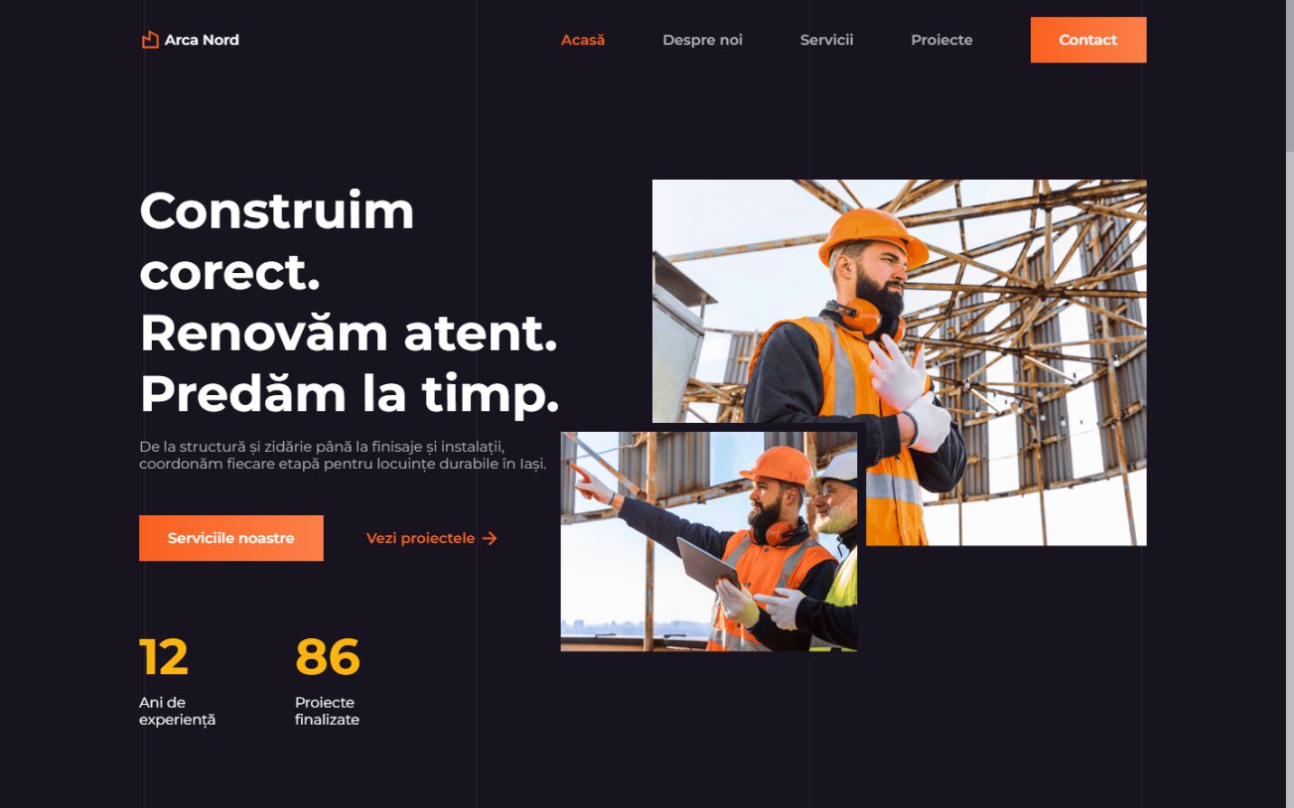 Pagina principală Arca Nord Construct, firmă de construcții și renovări din Iași