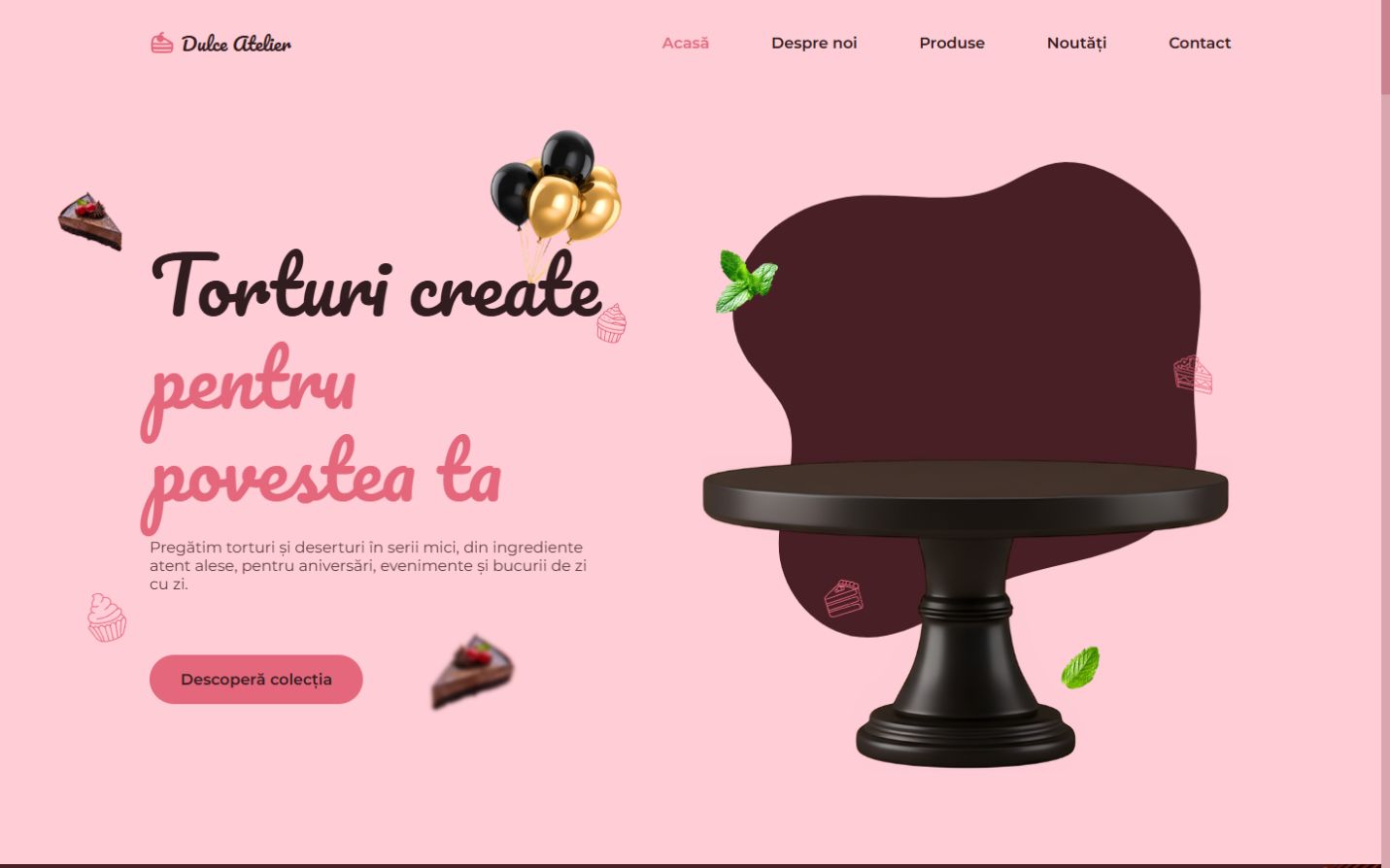 Pagina principală Dulce Atelier, cofetărie artizanală din București
