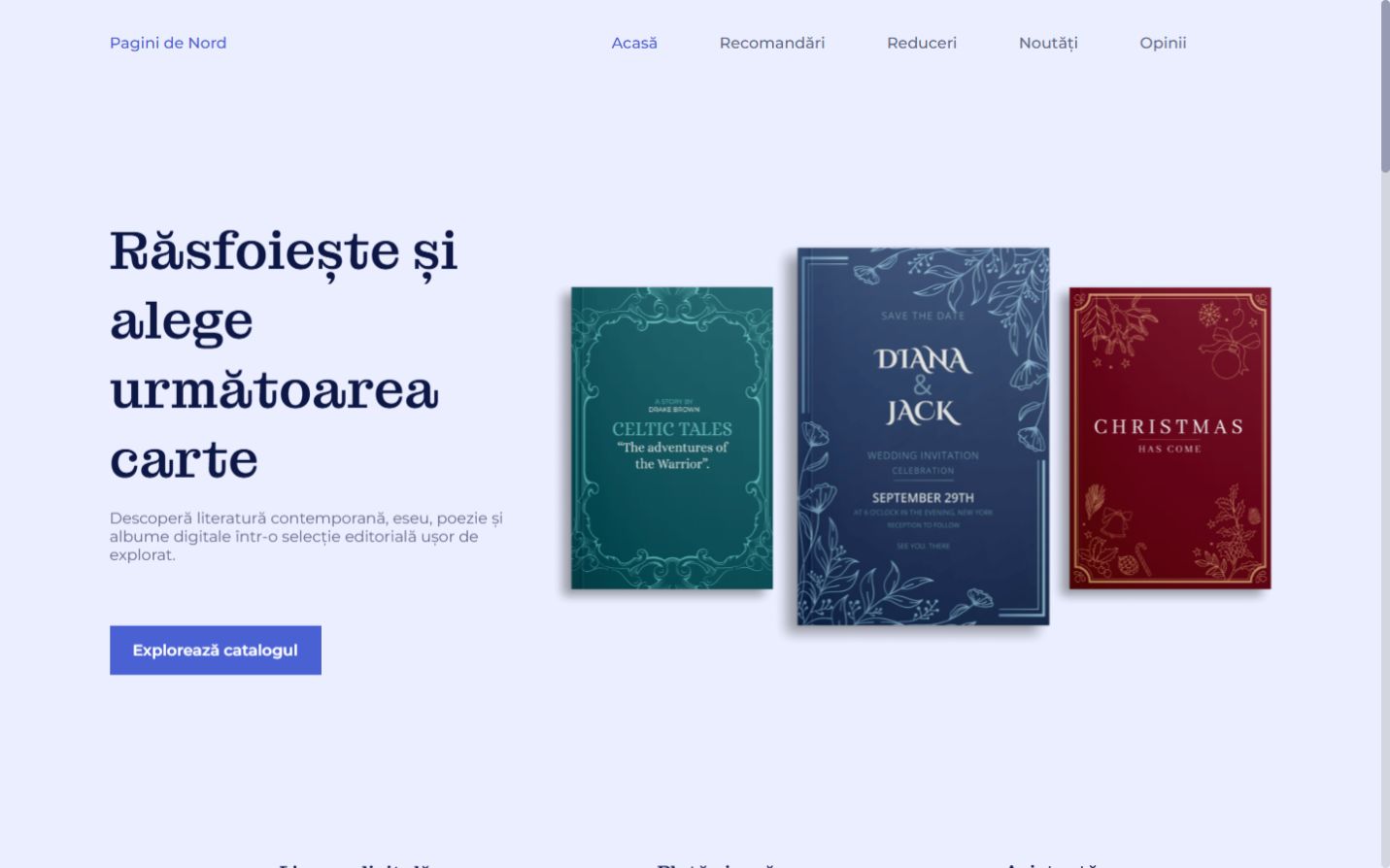 Pagina principală Pagini de Nord, librărie digitală românească