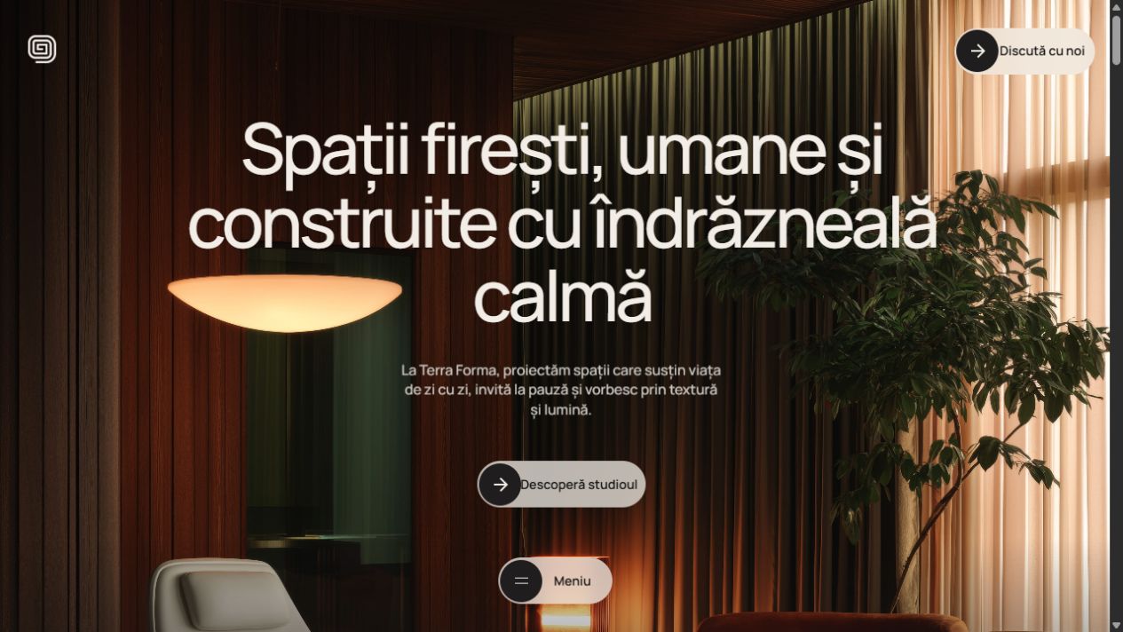 Pagina principală Terra Forma, studio de arhitectură și design interior